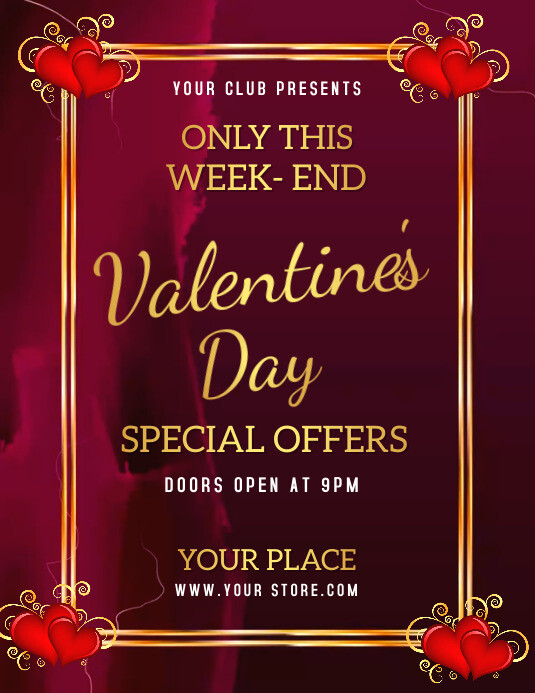 Valentines Day Special Offer Flyer Volantino (US Letter) template