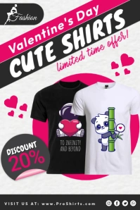 Valentines Day Tshirt Sale Promo Poster template