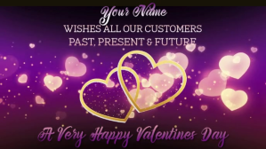 สีม่วง Valentine's Day Wishes Facebook-covervideo Template