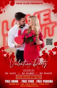 valentines Halbe Seite breit template