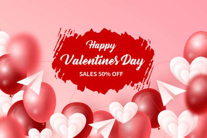 Valentines Day Banner Ad Design template