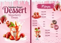 Valentines Dessert Menu Best Deals A4 template