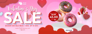Valentines Dessert Sale Banner Facebook-coverfoto template