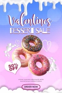 Valentines Dessert Sale Poster template