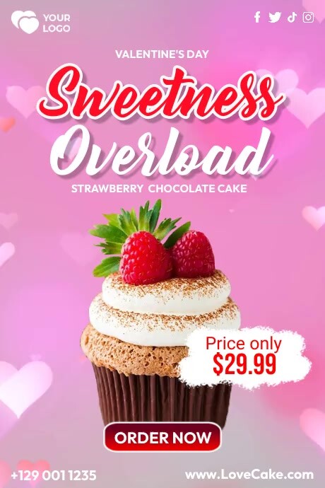 Valentines Dessert Sale Plakat template