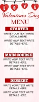 Valentines dinner, romantic anniversary menu Letter ครึ่งหน้า template