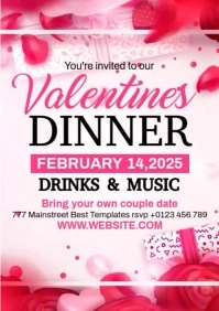 Valentines Dinner Ads A4 template