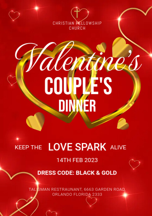 VALENTINES DINNER Template | PosterMyWall