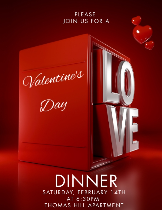 VALENTINES DINNER Flyer (US Letter) template