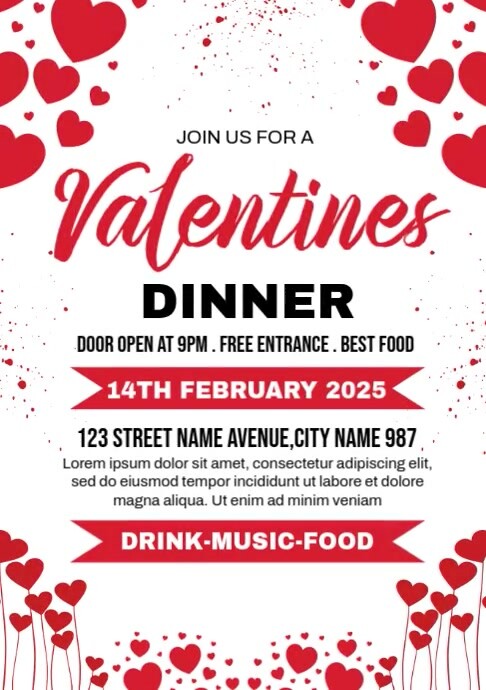 Valentines Dinner Template PosterMyWall