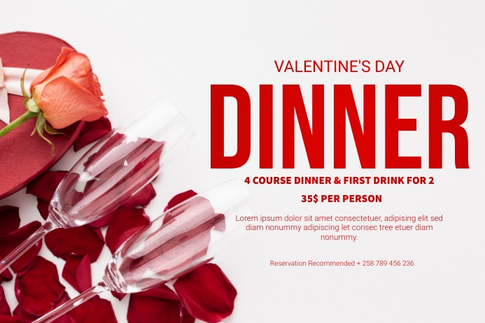 Valentines Dinner Template PosterMyWall