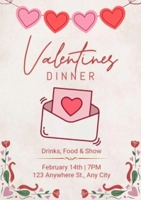 Valentines Dinner A5 template