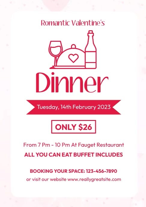 Valentines Dinner Template PosterMyWall