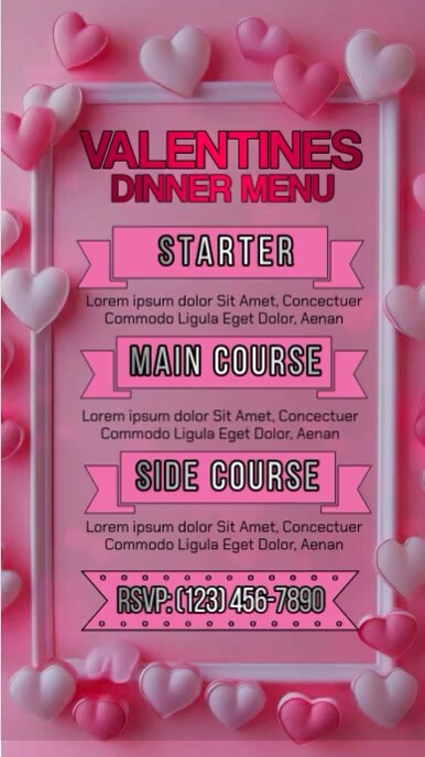 Valentines Dinner Menu Instagram-verhaal template