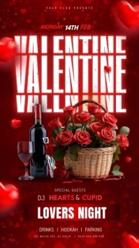 Valentines dinner social media video ad Instagram-verhaal template
