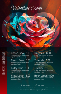 Valentines dinner: (abstract art) Wide Setengah Halaman template