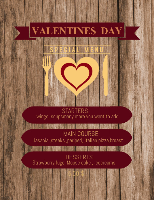 valentines flyer templates event