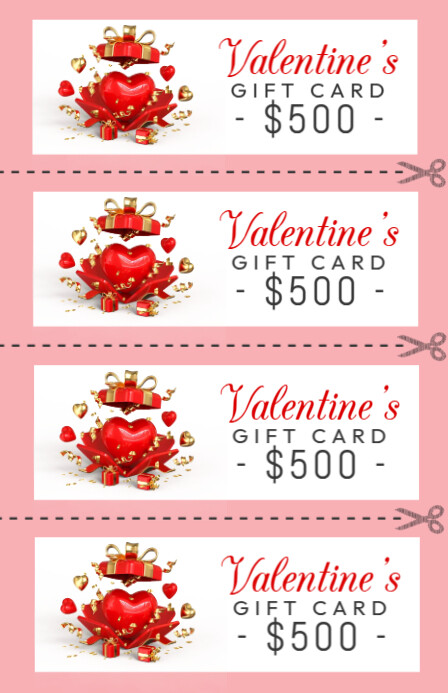 Valentines Gift Card Template PosterMyWall