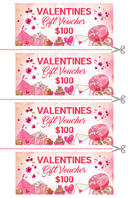 Valentines Gift Voucher Tablóide template