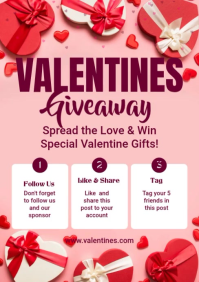Valentines Giveaway A5 template