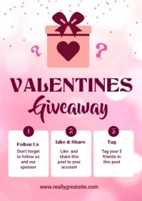 Valentines Giveaway Flyer A5 template