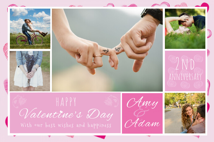 Valentines Greeting Couple Collage Poster Template Postermywall