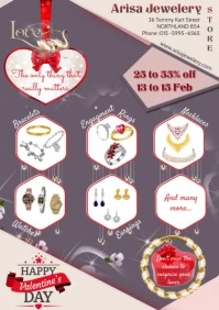 Valentines jewelry sale A4 template
