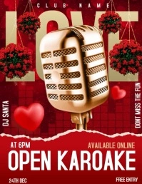 Valentines karaoke Flyer (format US Letter) template
