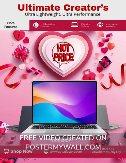 Computer Promtion Copy of Valentines Laptop Best Offer Promtion | PosterMyWall