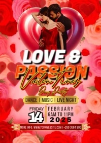 Valentines Love and Passion A4 template