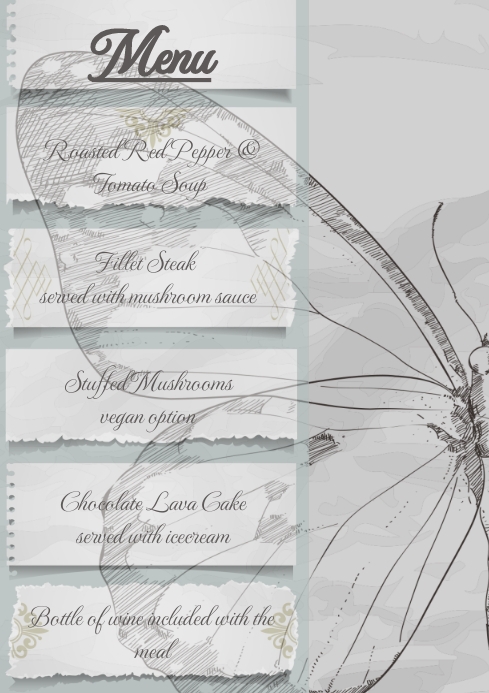 Valentines/Love menu Template | PosterMyWall