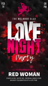 Valentines Love Night Club Party Instagram Story template