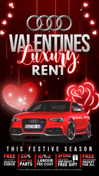 Valentines Luxury Car Rent Instagram na Kuwento template