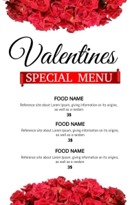 Valentines/Love menu Template | PosterMyWall