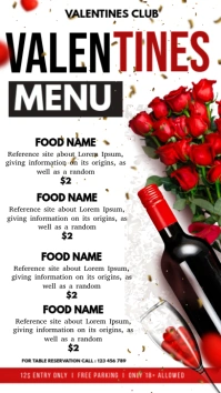 valentines menu Instagram Story template