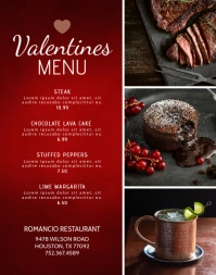 Valentines Menu Template Flyer (1) Poster/pannello