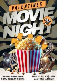 Valentines Movive Night A4 template
