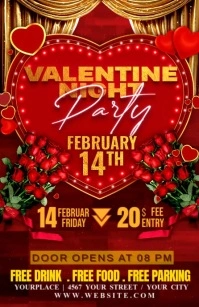 valentines night, Half Page Wide template