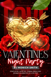 Valentines Night Party Poster template