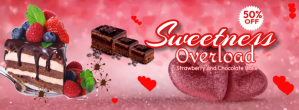Valentines Overload Chocolate Cake Facebook-coverfoto template