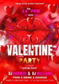 valentines party A6 template