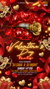 valentines party เรื่องราวบน Instagram template