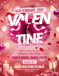 valentines party Volante (Carta US) template