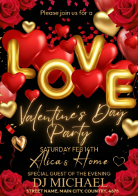 Valentines Party A4 template