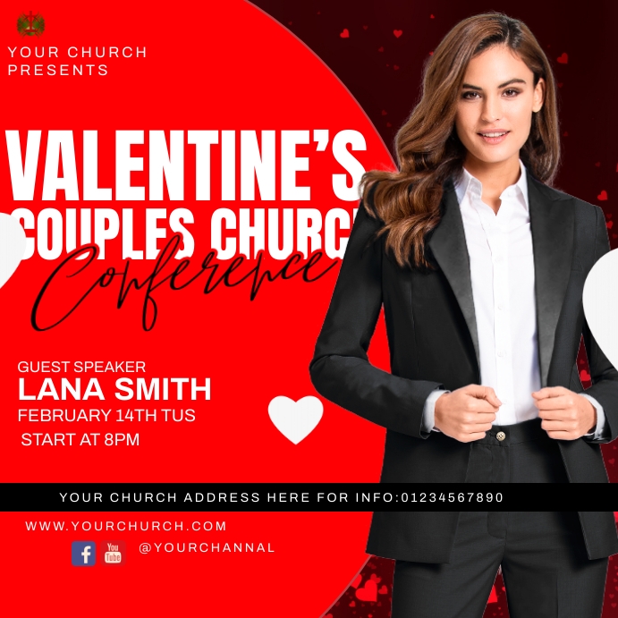Valentines party flyer Instagram Plasing template