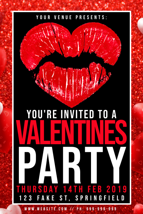Free vector Valentines Party Poster Template | PosterMyWall