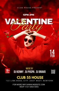 Valentines party template Half Page Wide