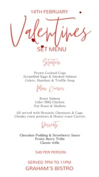 Valentines Special Digital Menu Template Цифровой дисплей (9 : 16)