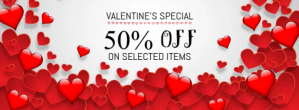 Putih Valentine's Day Sale Promotion Facebook-coverfoto Template