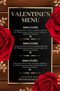 valentines special menu Poster template